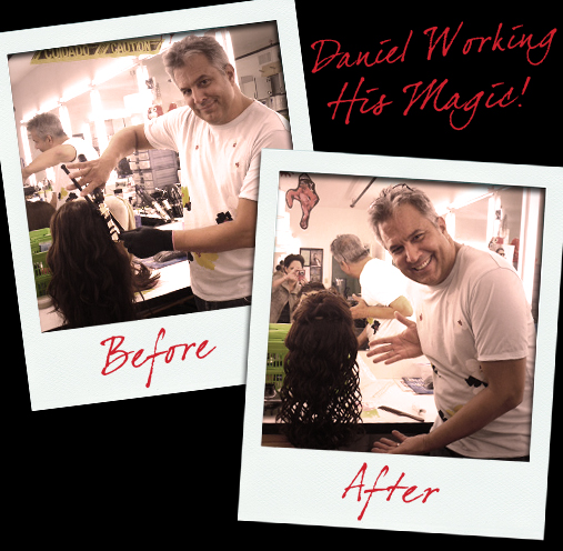 Before and After: Daniel Curet styling Nina Dobrev's Wig